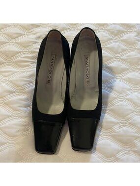 Lovely vintage Italian Maraolo black pumps size 36 1/2 (7 1/2)